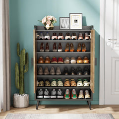 Shoe Cabinet With Doors, 7 Tier Storage Organizer