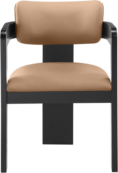 Sacha - Vegan Leather Upholstered Dining Chair With Black Base (Set of 2)