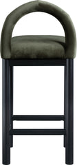 Conrad - Velvet Counter Stool With Black Legs