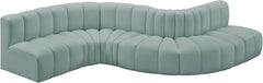 Arc - Faux Leather 6 Piece Curved Modular Sofa