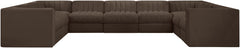 Rummi - Velvet Performance Fabric Upholstered 9 Piece Modular Sectional