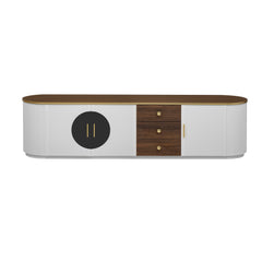 Modern Minimalist TV Stand For TVs Up To 80" With 3 Drawers And 1 Shelf