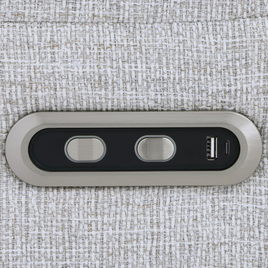 Eastre - Power Motion Sofa With USB Port - Beige Chenille