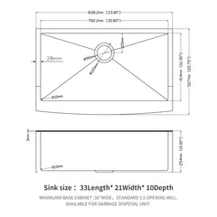 Farmhouse Kitchen Sink, Stainless Steel, Apron Front
