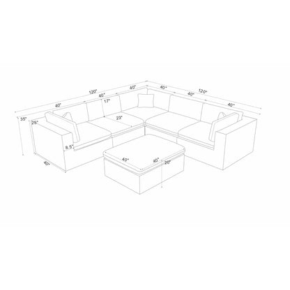 Custom Configuration Modular Sectional With Toss Pillows