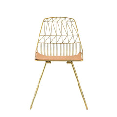 Fantasia - Side Chair (Set of 2) - Whiskey Synthetic Leather & Gold