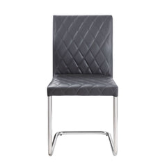 Ansonia - Side Chair (Set of 2) - Gray Synthetic Leather & Chrome