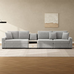 Modular Sofa Couch With Storage Armrest And Center Console