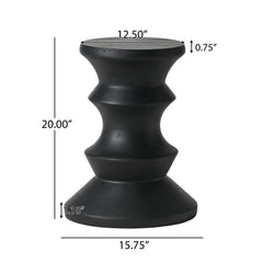 Side Table Modern Concrete Accent Piece - Black