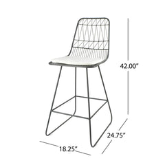 Yearning - Iron Counter Stool With Water Resistant Cushion