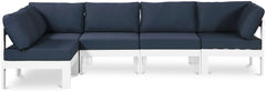 Nizuc - Outdoor Patio 5 Piece Modular Sectional With White Frame