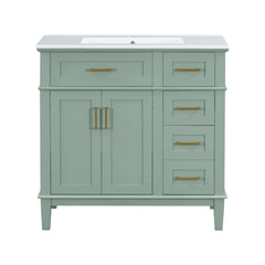 Modern Bathroom Vanity With Ceramic Sink, Soft Close Storage Cabinet