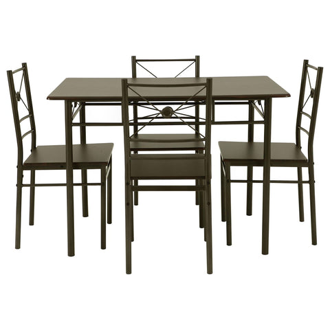 5 Piece Rectangle Dining Set With Tubing Base