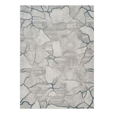 Geometrix - 5'3" X 7'3" Area Rug, Geometric 3D Effect - Gray / Ivory