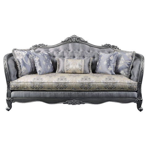 Ariadne - Sofa With 5 Pillows - Fabric & Platinum