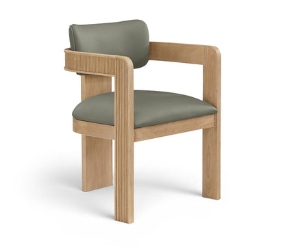 Sacha - Vegan Leather Upholstered Dining Chair With Natural Base (Set of 2)
