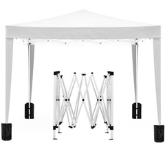 10'X10' Folding Canopy With 4 Removable Sidewalls Outdoor Event Shelter UPF 50+ Gazebo Portable Tents For Parties Beach Camping Wedding Ez Pop Up Canopy 4 Pieces Weight Bag + Carry Bag