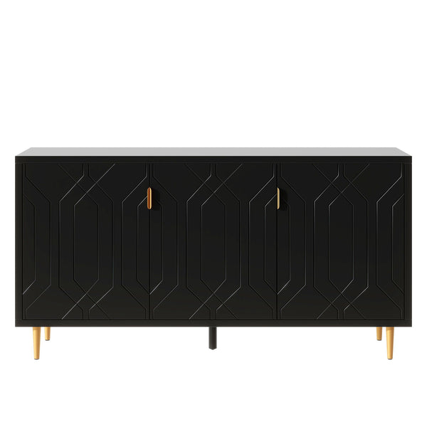 Modern TV Stand With 3 Doors And Adjustable Shelves