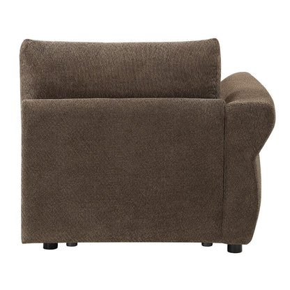 Theodore - Modular Left Facing Arm Chair - Brown Chenille