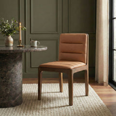 Ellis - Vegan Leather Upholstered Dining Chair (Set of 2) - Brown Base