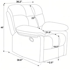Devonaire - Manual Recliner With Padded Arms - Dark Brown