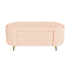 Modern Oval Storage Ottoman With Upholstery