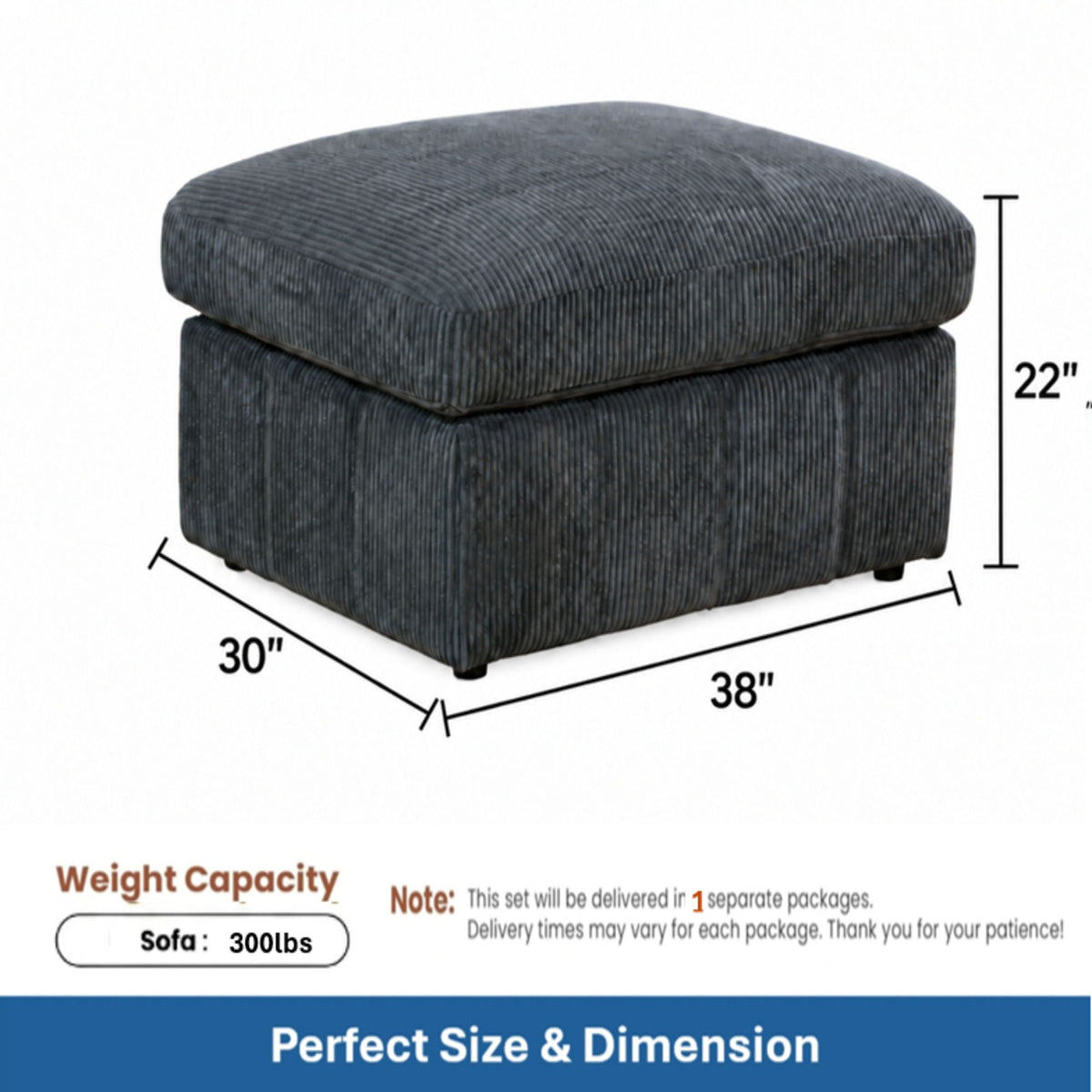 Oversized Ottoman Footrest, Living Room Accent