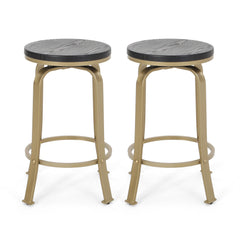 Modern Industrial Counter Stool Set With Swivel Function