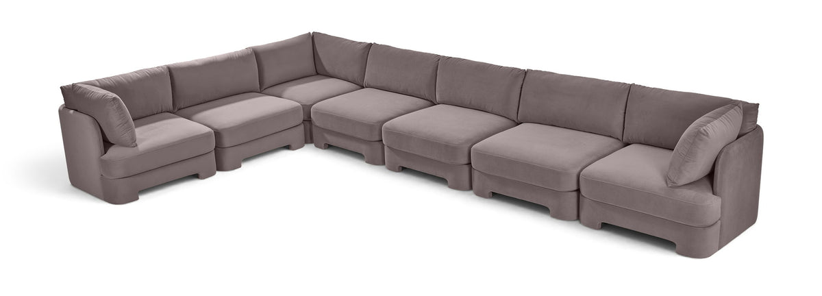 Hammond - Velvet Performance Fabric Upholstered 7 Piece Sectional