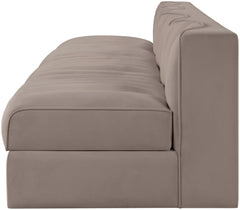Rummi - Armless Velvet Performance Fabric Upholstered 4 Piece Modular Sofa