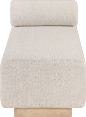 Zephyr - Linen Textured Fabric Upholstered Chaise - Painted Natural Base