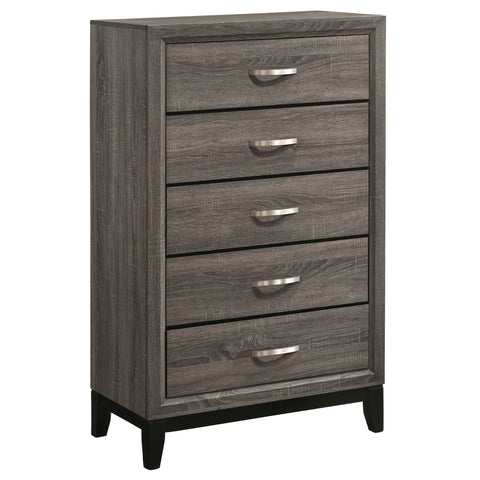 Gregory - 5 Drawer Chest - Smoke Gray