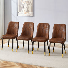 Modern Dining Chairs With Sleek Backrest And Metal Legs