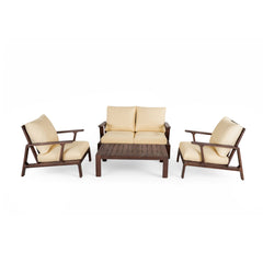4 Piece Outdoor Sofa Set With Cushions And Coffee Table