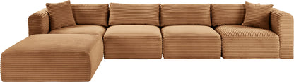 Shaggy - Fabric 5 Piece Modular Sectional With Ottoman