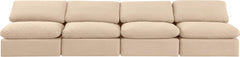 Indulge - Velvet 4 Seat Modular Armless Sofa