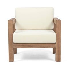 Outdoor Club Chair With Cushion And A Shape Legs - Beige