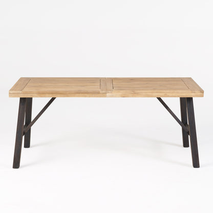 Outdoor Dining Set With 2 Bench And 1 Dining Table - Light Brown