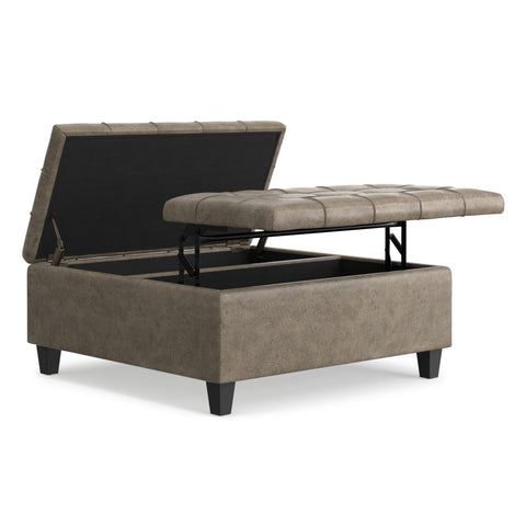 Harrison - Square Coffee Table Ottoman - Brown