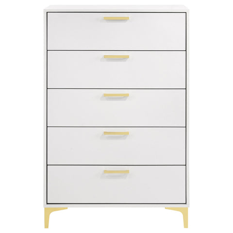 Karena - Rectangular 5 Drawer Chest - White