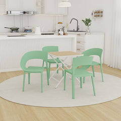4 Piece Set Of Modern Designed Single Chairs With Folding Square Table