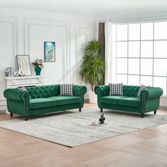 Chesterfield Set With Roll Armrest & Nailhead