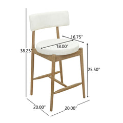 Mid Century Modern Counter Stools, Fabric Upholstered Chairs