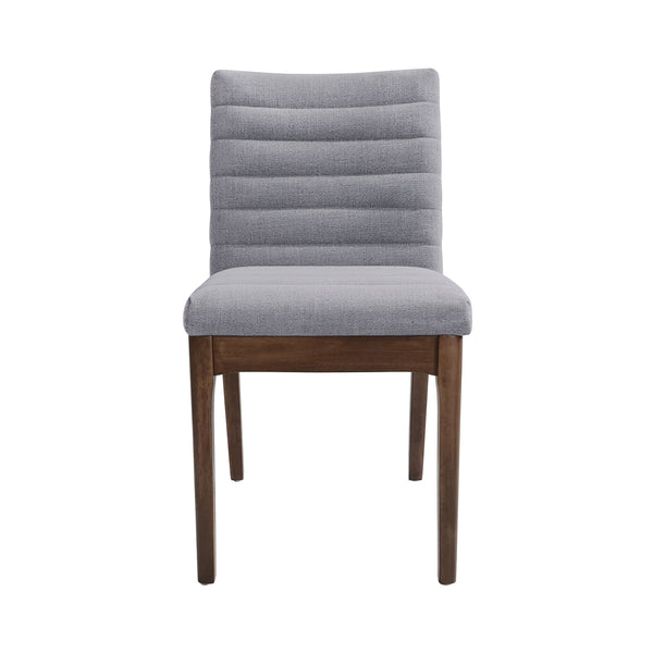 Mid Century Modern Dining Chair (Set of 2) With Channel Stitching - Dark Gray