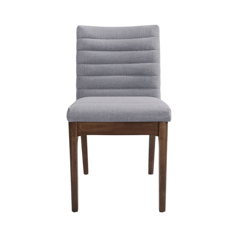 Mid Century Modern Dining Chair (Set of 2) With Channel Stitching - Dark Gray