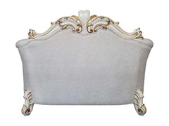 Vendome II - Loveseat With 4 Pillows - Two Tone Ivory Fabric & Antique Pearl