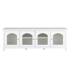 StylishTVcabinet Entertainment CenterTV Stand, TVconsoletable, Media Console, Solidwood Frame, Changhong Glass Door, Metal Handle