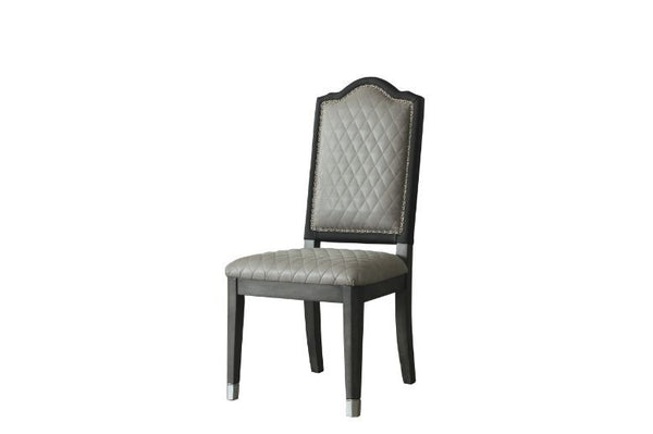 House Beatrice - Side Chair (Set of 2) - Two Tone Gray Fabric & Charcoal