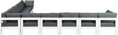 Nizuc - Outdoor Patio 10 Piece Modular Sectional With White Frame