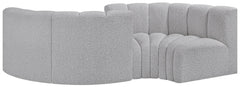Arc - Boucle Fabric 4 Piece Curved Modular Sofa